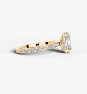4 Carat <b>Oval</b> Cut <b>Moissanite</b> 925 Sterling Silver 14K Gold Plated Prong Setting Luxury <b>Engagement</b> Wedding Anniversary Bridal <b>Ring</b> - Product Image 2