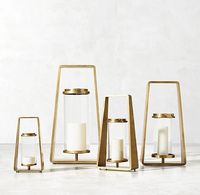 Lanterne décorative haut de gamme en métal et verre, style hurricane, pour bougies, idéale pour Noël et Pâques, faite à la main, durable, pour l'aménagement intérieur