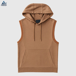 Buen Proveedor con Logotipo Propio, Chaleco con Capucha sin Mangas para Hombre, Tejido de Punto, Color Sólido, Informal, Corte Regular, para Otoño - Product Image 3