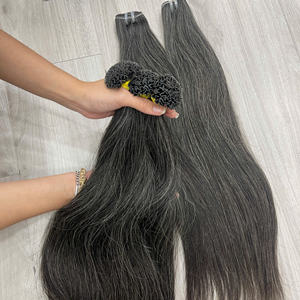 Extensiones de Cabello Gris con Punta de Queratina, Textura Suave, Fáciles de Instalar, 100% Cabello Humano Vietnamita, Listas para Enviar - Product Image 3