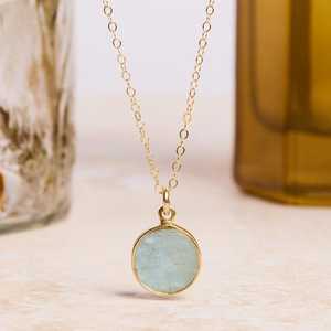 NIKHIL GEMS Natural Aquamarine Gemstone Pendant 925 Silver Gold Plated Vintage Engagement Jewelry <b>Gift</b> for Mom Wife <b>Sister</b> Third - Product Image 5