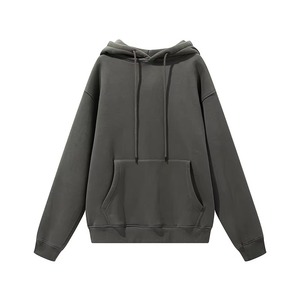 Sweat-shirt en molleton de coton rose uni pour femme, coupe oversize, manches longues, capuche et poche kangourou, idéal pour les tenues décontractées - Product Image 6