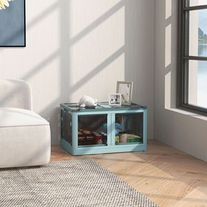Contenitori Pieghevoli Blu a Forma di Cubo con Coperchi e Ruote - Product Image 2