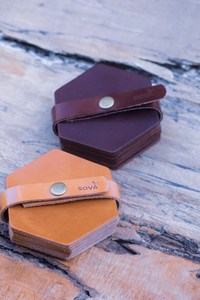 Sous-verres en cuir véritable sur mesure, forme personnalisée, en cuir de buffle de qualité supérieure, pour table, verres et mugs, fabricant LC-0065B - Product Image 4