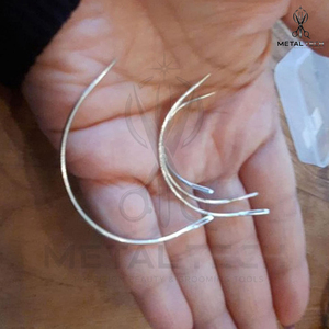 Set of Silver Metal C-Curve Needles in Mixed Sizes Nested Curved Weaving Tools for Precise Hair <b>Extension</b> and Weft Sewing - Product Image 6