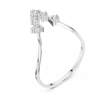 Anillos minimalistas de oro macizo de 14k con diamantes de corte redondo para mujer, para regalo, compromiso, aniversario, boda - Product Image 5