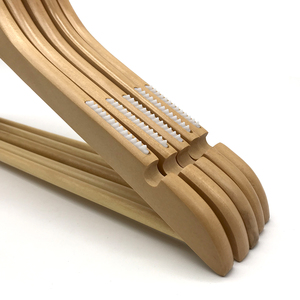 Male Premium Natural Wood Color Non-Slip Wooden Clothes <b>Hangers</b> Customizable With Logo Suitable For Boutique Window Displays - Product Image 3