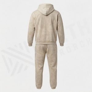Conjunto Deportivo Personalizado con Efecto Desgastado, Sudadera con Capucha y Pantalones Deportivos de Algodón, Estilo Vintage, para Hombre, Ropa Deportiva Premium para Gimnasio - Product Image 2