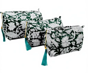 Toiletry Pouch <b>Set</b> Velvet Quilted Bag Makeup for Cosmetic Birthday Wedding Gift Zipper bags - Product Image 1