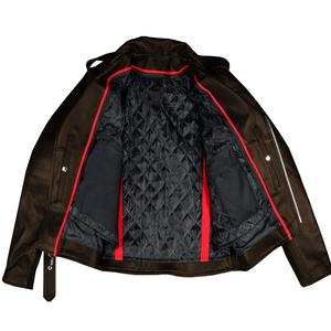 Veste de motard en cuir véritable, coupe-vent, respirante et confortable, de couleur personnalisée pour hommes. - Product Image 4