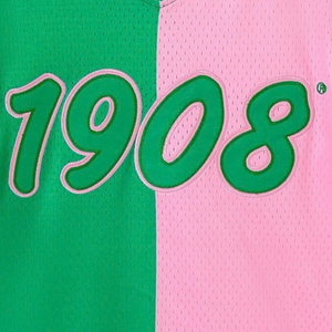 เสื้อยืดเบสบอลคอวีทรงสลิมฟิตสำหรับผู้หญิง ผ้าตาข่ายโพลีเอสเตอร์ 100% พิมพ์ลายปักลายแอพพลิเค่สีเขียวชมพูแบบแยกส่วน  สำหรับชมรมนักเรียนหญิง - Product Image 2