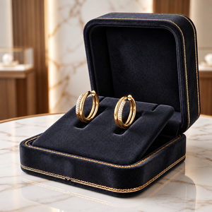 Pendientes de Aro con Diamantes Cultivados en Laboratorio de 0.80 CT, Oro Sólido de 14K, Doble Hilera de Diamantes Pavé, Joyería Fina de Lujo para Compromiso y Boda - Product Image 4