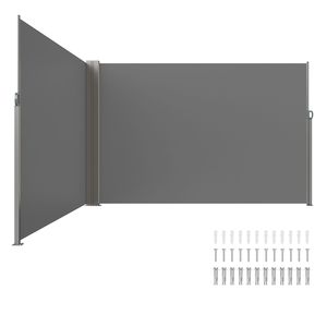 Paravent d'extérieur rétractable 79FT X 236FT, imperméable, en polyester 180g, protection UV 30+, avec auvent latéral en toile PC - Product Image 1