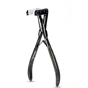Pinza de acero inoxidable para extensiones de cabello con cinta adhesiva negra, herramienta profesional antideslizante para sellar la cinta, herramienta duradera para la instalación de extensiones de cabello - Product Image 1