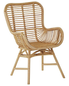 Rattan chair for study desk. Features a high backrest for comfortable and stable <b>seating</b>. Office furniture. - Product Image 1