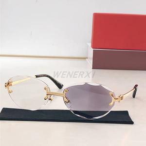 Gafas de Sol Fashiony2k Sin Montura, Poligonales, Metálicas de Alta Gama, Degradado Retro Circular, Color Degradado, Gafas de Sol de Lujo para Mujer y Hombre - Product Image 5