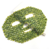 Masque facial en jade vert Xiuyan naturel, masque bien-être en jade tissé à la main pour le massage des méridiens et la relaxation du visage