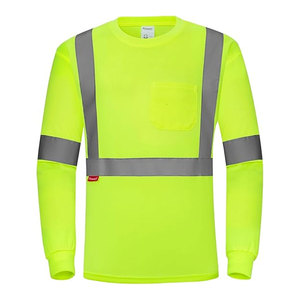 Conception de logo personnalisé, chemise de travail à manches longues haute visibilité, polyester, réfléchissant, sécurité, LED clignotante, étiquette privée, t-shirt fluorescent - Product Image 6