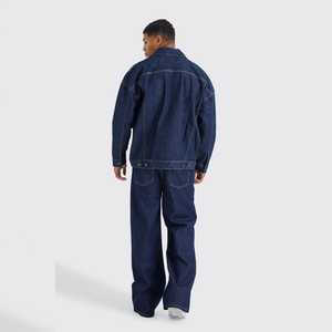 Jean en denim délavé coupe large pour homme, taille mi-haute, style décontracté, en coton, idéal pour l'automne - Product Image 2