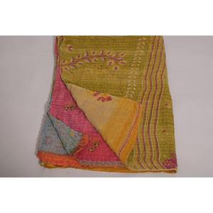 Eco-Friendly Handmade Printed Kantha <b>Quilt</b> Vintage Floral Cotton <b>Throw</b> Indian Boho Bedspread Reversible Blanket All-Season Gift - Product Image 6