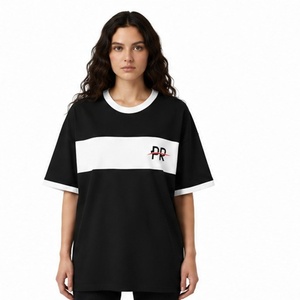 Camiseta de Verano para Mujer, 220g, Casual, de Algodón Grueso, con Serigrafía Personalizada, Colores y Tallas a Medida, Venta al Por Mayor OEM - Product Image 1
