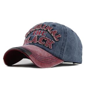 Casquette de baseball vintage en toile denim délavée, brodée, réglable, effet usé, style sportif hip-hop, pour le cyclisme, les fêtes et le quotidien - Product Image 3