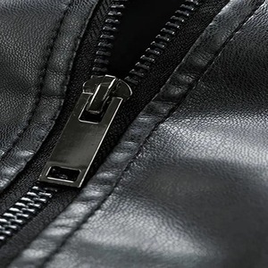 Veste en cuir de haute qualité, chaude et tendance pour l'hiver, veste en cuir lavé à fermeture éclair, coupe-vent, streetwear, pour homme et femme - Product Image 4