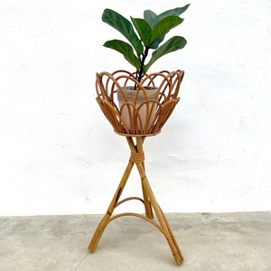 Support à fleurs de mariage artisanal en rotin, présentoir pour plantes, porte-pot, support pour plantes vertes - Product Image 2