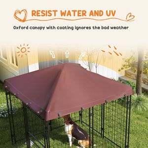 Grand enclos extérieur pour chien avec auvent imperméable 4,6 x 4,6 x 5 m, doté d'une porte pratique - Product Image 4