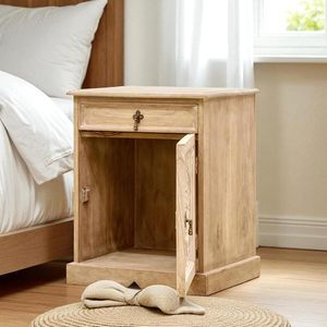 Bedside, Multipurpose for Living and Bed Room, Solid Wood, Natural Matte Finish - Product Image 3
