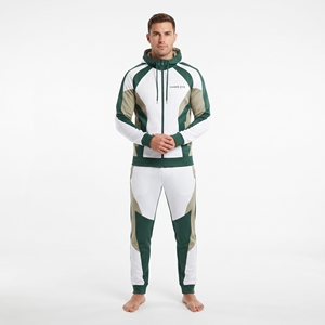 Custom Printed Men's Tracksuit Cotton Polyester Sublimation Sportswear Breathable <b>Long</b> <b>Sleeve</b> <b>Top</b> Drawstring Jogger Pants Active - Product Image 1