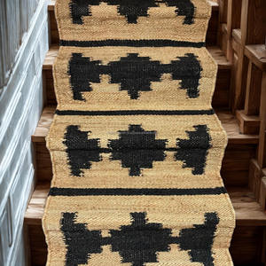 Alfombra de corredor de yute rústica hecha a mano 2,5x8 con patrón geométrico tribal fabricante al por mayor de La India - Product Image 2
