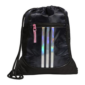 Unisex <b>Drawstring</b> Bjj Gi <b>Backpack</b> With Striped Design Lightweight Polyester Casual Style Interior Zipper Pocket - Product Image 2