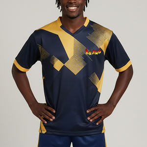 Camisetas de Fútbol Personalizadas OEM/ODM, 100% Poliéster, Transpirables, de Secado Rápido, Cuello en V, Sublimadas, Personalizables - Product Image 1