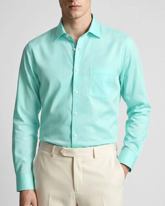 Custom Wholesale High Quality <b>Silk</b> Solid Color Long Sleeve <b>Mens</b> Slim Fit Business Casual Formal Dress <b>Shirts</b> Factory Direct OEM - Product Image 4