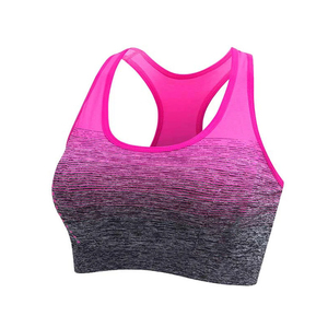 Sujetador deportivo degradado de secado rápido para entrenamiento, gimnasio, fitness, sujetador deportivo con espalda cruzada para mujer, diseño sin costuras, sujetador transpirable - Product Image 3