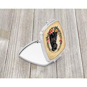 Miroir de maquillage de voyage compact pour femmes et filles Fleurs de Terre-Neuve Poche décorative Pliable Cadeau de poche - Product Image 2