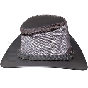 หมวกคาวบอยหนังแท้ Breezer ทรงออสเตรเลีย ปีกตาข่าย ระบายอากาศ หมวกกันแดดฤดูร้อน หมวกตกปลา หมวกซาฟารี รับผลิตแบรนด์ส่วนตัว ขายส่ง - Product Image 3