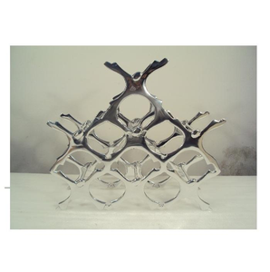 Porte-bouteilles à vin en aluminium argenté brillant pour le stockage du vin, pour bar, hôtel, usage domestique - Product Image 4