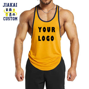 เสื้อกล้ามชายพิมพ์ลายถักทางการระบายอากาศได้100% เร็วเป็นมิตรกับสิ่งแวดล้อมผ้าโพลีเอสเตอร์แฟชั่นกีฬาฟิตเนส - Product Image 5