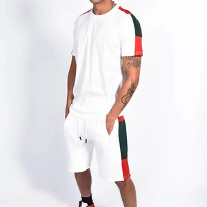 Ensemble décontracté deux pièces pour homme, t-shirt de haute qualité et pantalon à taille élastique, manches courtes, meilleur prix - Product Image 4