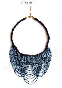 Collar de Cuentas de Vidrio con Cadena de Eslabones en Forma de Corazón Hecho a Mano en India, Joyería para Mujer, para Fiestas y Bodas, Colección de Moda Premium al por Mayor - Product Image 6