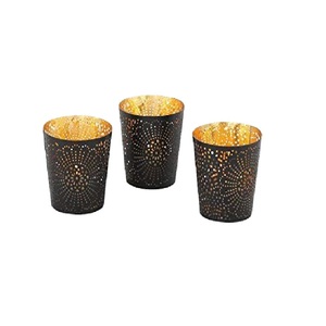Portavelas de Hierro de Diseño Moderno con Patrones Florales Recortados en Morado, Azul y Verde para Decoración del Hogar - Product Image 2