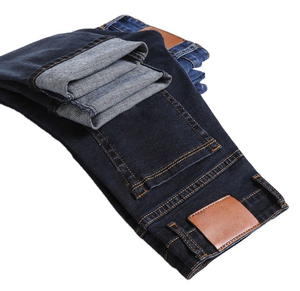 New <b>Jeans</b> Factory Direct Slim Fit Straight Leg Men's Casual Denim Pants High <b>Elastic</b> Garment Dyed 100% Cotton Breathable - Product Image 3