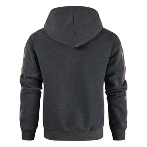 เสื้อฮู้ดลายพรางสำหรับผู้ชาย เสื้อสเวตเชิ้ตแขนยาวผ้าฟลีซ มีฮู้ด สวมใส่สบายๆ สำหรับกิจกรรมกลางแจ้ง มีกระเป๋า ทรงปกติ - Product Image 2