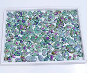 High Quality Grade Natural Quartz Fuchsite Loose Gemstone Cabochon Wholesale Lot Customizable Size for Jewelry Making - Product Image 4