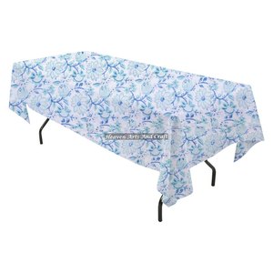 Hermosa Cubierta de Mesa Estampada a Mano con Diseño Floral, Cubierta Rectangular de Algodón Estampado para Decoración del Hogar - Product Image 6