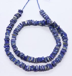 ลูกปัดหินลาพิส ลาซูลี สีน้ำเงิน AAA ทรงสี่เหลี่ยมขนาด 6-7 มม. ลูกปัดหินลาพิส ลาซูลี 16 นิ้ว รูปทรงโชคเกอร์จากหินลาพิส ลาซูลีธรรมชาติ - Product Image 1