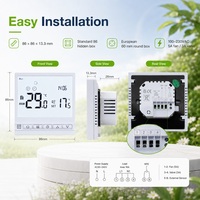 Termostato Inteligente WiFi para Calefacción por Suelo Radiante, 16A, Programable, Control de Temperatura Ambiente, Eléctrico/Hidrónico, Flexible, para Hogar y Oficina
