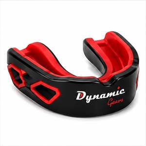 Protège-dents Dynamic Gears Noir Rouge en EVA, réglable, écologique, pour la boxe, adultes, léger, non toxique, avec boucle - Product Image 2